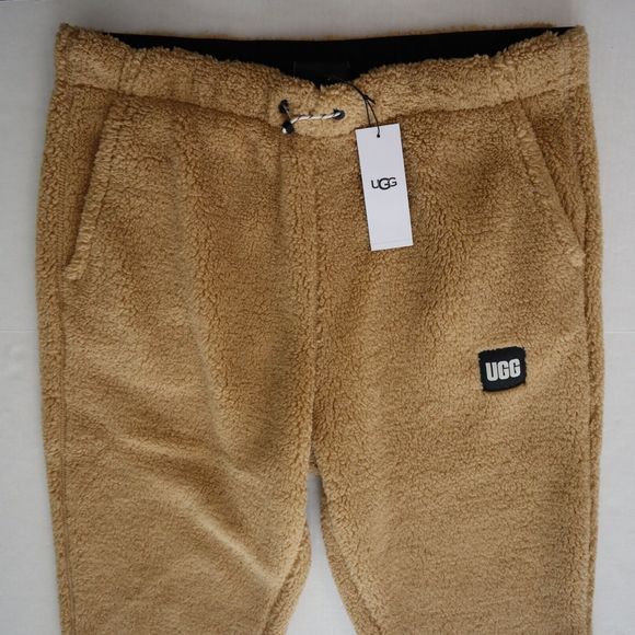 UGG 1135731 Men's Sz Large Beige Dilan Plush Sherpa Fleece Jogger Pants $128 - Picture 8 of 13